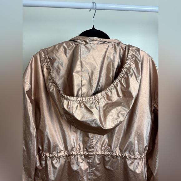 Emporio Armani metallic rose gold hooded trench coat / raincoat - Picture 4 of 9